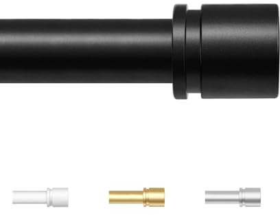 HOTOZON Gardinenstange Schwarz 80-148 cm, Vorhangstange 25 mm Durchmesser, Gardinenstange Ausziehbar mit Einfaches Endstücke mit Halterungen, Gardinenstangen für Schlafzimmer, Wohnzimmer oder Küche