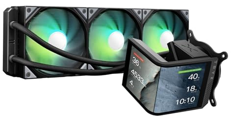 Panorama SE 360 ARGB 360 mm AIO giratorio 6.5 pulgadas AMOLED visualización curvada 3D efecto anamórfico personalizable AIO Cooler 360mm Asetek Adela 280w TDP ARGB ventilador Intel LGA