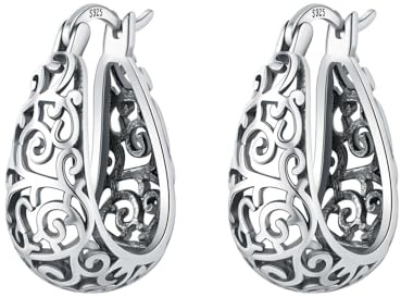 CYMYSS Örhängen Dam Silver 925, Klassiska Creoler i Sterling Silver, Små Ringar för Kvinnor och Flickor, Minimalistiska Smycken Present