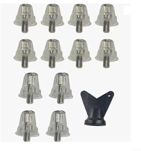 Lot de crampons de rechange pour chaussures de football avec 12 crampons en aluminium et vis M5 de 15 mm, 18 mm, 13 mm, 16 mm pour une fixation sûre et une traction fiable sur le terrain (15 mm/18 mm)