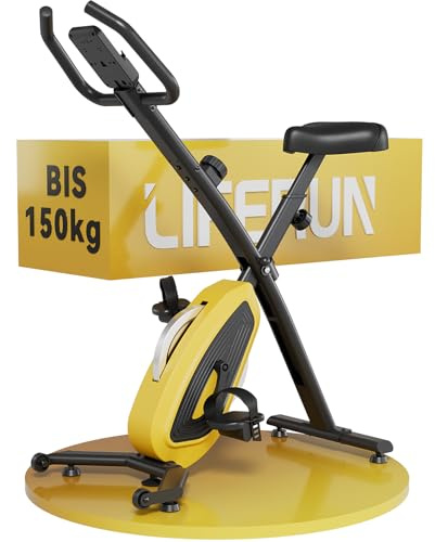 LIFERUN Cyclette pieghevole fino a 150 kg, extra silenziosa e stabile, cyclette con resistenza magnetica a 16 livelli, sella comoda, bici da palestra, per interni X-Bike per la casa