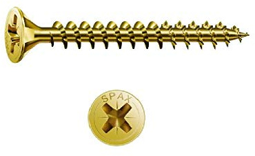 Spax Yellox Coated Wood Screws (Box Of 200) (4 x 40mm) (Yellow)
