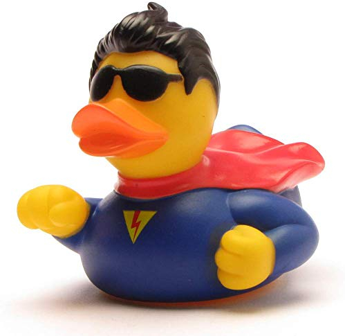 Superman Paperelle di gomma | Anatra di gomma | Paperella da Bagno | Duckshop | Rubber Duck | Gioco per il bagnetto | L: 8.5 cm