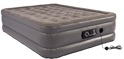 Vango Blissful Double Airbed with Built in Electric Pump, Automatic Silent Top Up Inflatable Mattress, Blow Up Camping Bed for Home, Guest Bed, Custom Comfort Settings, Flocked Surface 191x140x46 cm