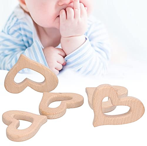 Pendentif collier, anneau de dentition en bois La conception de forme mignonne peut distraire bébé de prendre un bain DIY Faire divers accessoires pour décorer des colliers pour la maison