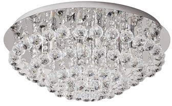 Lindby Plafoniera dimmerabile (Moderno) colore Argento, in Cristallo ad es. Soggiorno & Sala da pranzo plafoniera cristallo lampada