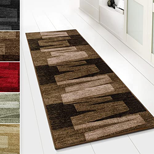 Floordirekt Läufer Teppich Brücke Teppichläufer Veneto (Braun, 80 x 300 cm)