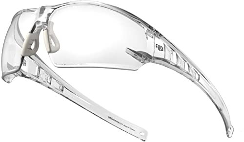 HUNTERSKY HTS S2491 Lunettes de protection légères et anti-buée avec plaquettes de nez en caoutchouc ANSI Z87.1 résistantes aux rayures