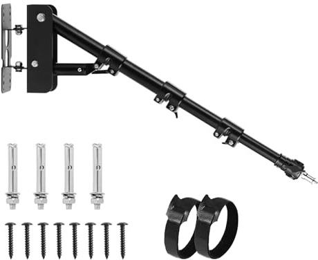 Meking Ring Light Wall Mount Boom Arm 39.37inch/100cm, for Strobe Light, Photography, Softbox, Reflector, Support 180 Degree Rotation