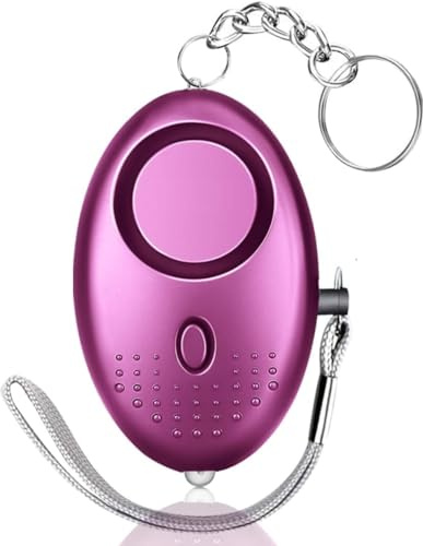 Personal Alarms For Women - Reusable Police Approved 140DB LOUD Security Alarms Keychain with LED Light, Small Personal Safety Alarm for Women Girls Kids and Elderly (Purple)