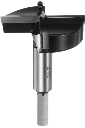 QUARKZMAN Forstner-Bohrer 62mm (2-7/16) aus Wolframkarbid, Holz-Forstner-Bit, Öffner, Cutter für Scharnierlochbohrungen, Holzbearbeitung, Schwarz