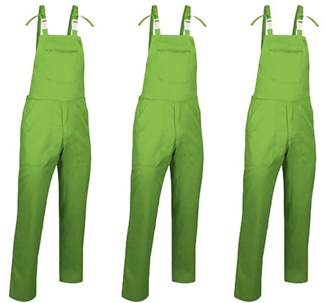 GARGOLA.ES OPERADORES DIGITALES Pantalon avec salopette PREGON : résistant, réglable et stylisé pour les fêtes et le travail, Vert pomme, XXL