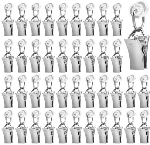 60 Stück Vorhang Clips, Metall Gardinen Klammern