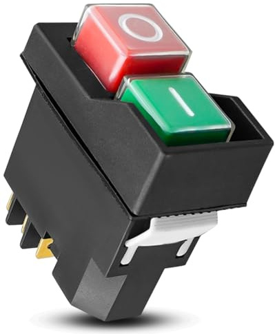 Table Saw Push Button Switch Fit for Hitachi Metabo HPT C10RJ C10RJSM Table Saw Replace 371450, Waterproof and Dustproof Button Design, 6-Pin