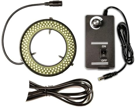 Microscope Accessories Kit 8000K 72-47mm 9W/10W 144/152 LED Microscope Ring Light Illuminator Lamp for Industry Stereo Microscope Lens Camera Microscope Slides(144 LED 72mm 9W)