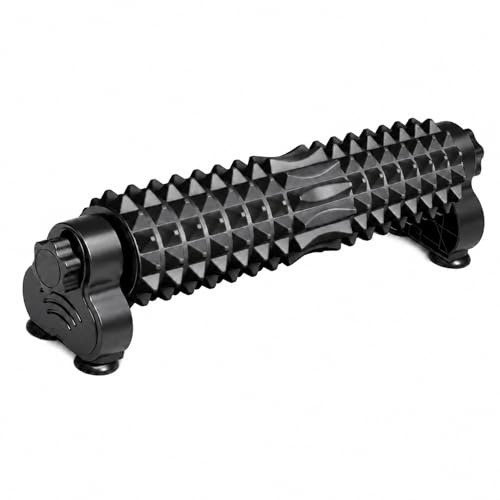 GOOGO fasciarulle med stativ, 54 cm rygg- och ryggradsrulle för yoga, pilates, stretching, muskelavslappning, massagerulle för rygg, nacke och ben (svart)