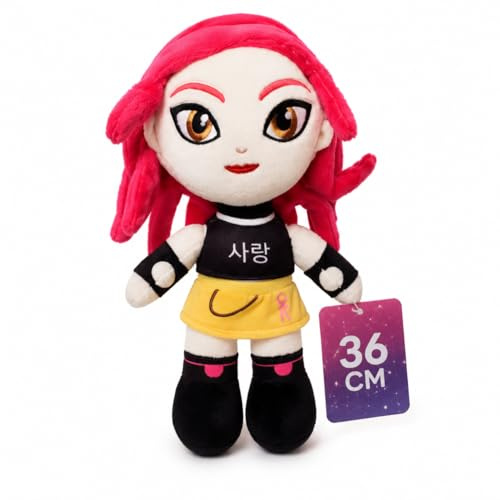 Grupo Moya – K-Pop Mira plysch 36 cm, mjuk tygdocka med broderade detaljer, plyschleksak samlarobjekt inspirerad av koreansk musik, present till fans K-Pop. Officiell koreansk idol. (rosa)