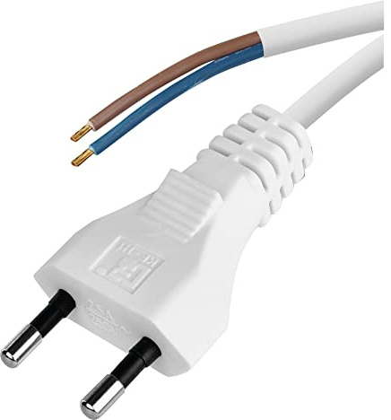 EMOS Netzkabel/Stromkabel/Ersatzkabel/Anschlusskabel, 3 m, Euro Stecker, für Leuchten, Lampen, Leuchtmittel