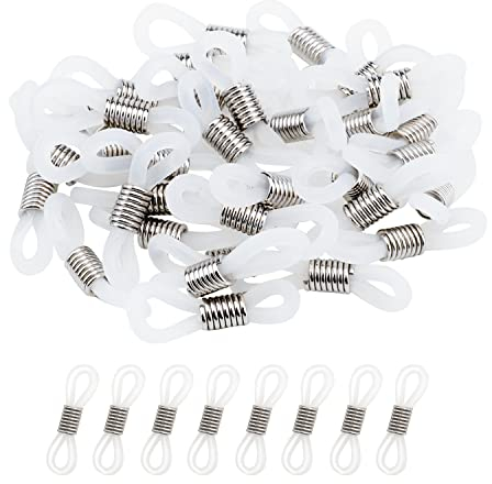 Hifot 40 Stück Brille Brillenkette Gurthalter Schlaufenenden Gummi Brillenkordel Gurthalter Schlaufen Gummi Enden Brillen Kettenenden Gummischlaufen 22mm