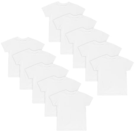 Hanes Boys' Undershirt, EcoSmart Short Sleeve Crew Shirts, Multiple Packs Available, Assorted, X-Large
