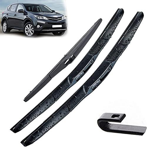 Hojas de Repuesto Limpiaparabrisas para Toyota RAV4 XA40 2013-2018 26+ 16 + 10, Goma silenciosa y eficiente Escobilla Limpiaparabrisas