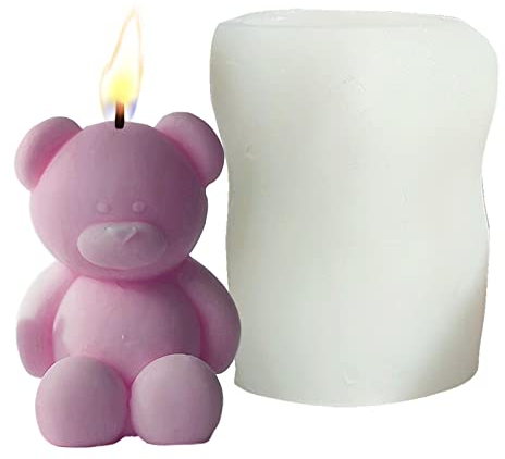 Kerzen-Gießform, Seifen-Gießformen Silikonform Kerzenformen Teddybär Form Silikon Kerze Seifenherstellung Form, Bär Kerzenform Bär Silikon Wiederverwendbare Tierform Kuchenform Für Kerzen, Seifen