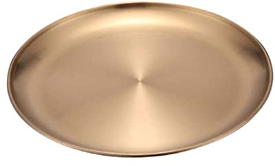 MAGICLULU Assiette Acier Inoxydable Plat De Service Doré Pour Cuisine Et Restaurant Événements Et Réunions Familiales