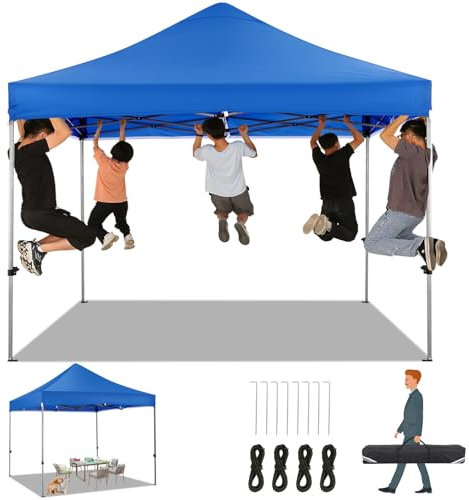 COBIZI Carpa para Fiestas 3x3M de Alta Resistencia Pop-up sin Paredes Laterales, Altura Ajustable, Fácil de Montar, UPF 50+, Impermeable para Todo Tipo de Clima, con Bolsa con Asa