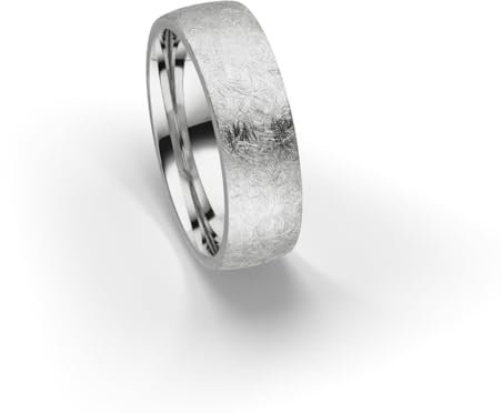 Kolibri Rings 925 Sterling Silber Ring 6mm Partnerring Ehering Freundschaftsring Unisex - Inkl. Gratis Gravur und Etui (Eismatt)