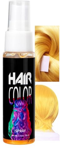 Peinture en aérosol pour cheveux, couleur or, temporaire, couleur de cheveux, lavable, Crazy Hair Color Spray, instantané Hair Dye, coloration rapide pour cheveux, couleurs pour carnaval, Halloween