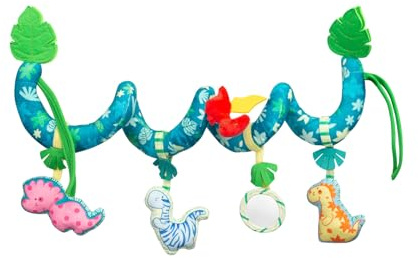 Sensillo - Jouet de Poussette pour Bébé, Chaîne de Poussette, Jouet en Spirale à Suspendre, Siège Auto pour Bébé, Cadeau Sensoriel pour Nouveau-Né, pour Les Bébés et Les Tout - Dino