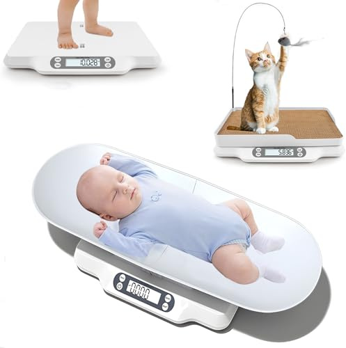 Baby Scales Digital Pet Scales for Weighing - Multipurpose Baby Weighing Scales with 2 Detachable Tray, for Babies, Pets, Cat, Dog, 30 kg Baby Scales with Hold Function| Capacity up to 30KG/ 66 lbs