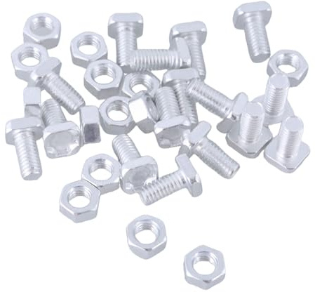Förpackning med 50 hammarskruvar växthus aluminium M6 x 15 mm aluminium med mutter växthusskruvar