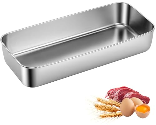 Hejo Molde Rectangular de Acero Inoxidable, 33,4 x 15 x 6,3 cm Rectangular para Pan Grande, Fácil de Limpiar, Molde de Hornear para Pan Casero, Pasteles y Pasteles de Carne