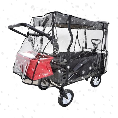 Cubierta de lluvia plegable para carritos – Cubierta resistente a la intemperie, accesorio plegable para carrito, protección duradera contra la lluvia con material aislante del calor y amplio diseño