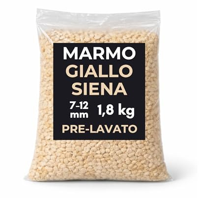 Ghiaia Giallo Siena 7-12 mm Pre-Lavata – Pietra Naturale Decorativa per Vasi e Giardino – Ideale per Drenaggio e Pacciamatura – Clorophilla (1,8 KG)
