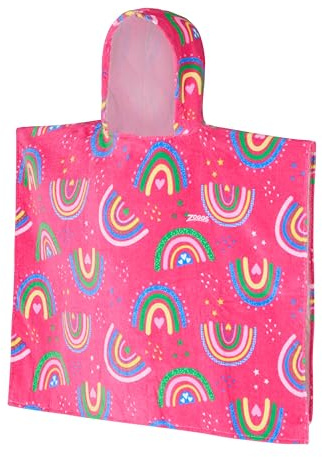 Zoggs Poncho Hooded Towel Rainbow Magenta