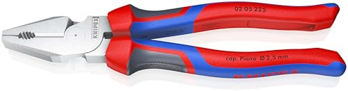 KNIPEX High Leverage Combination Pliers Chrome-Plated 225 mm, 02 05 225 | With Comfort Handles