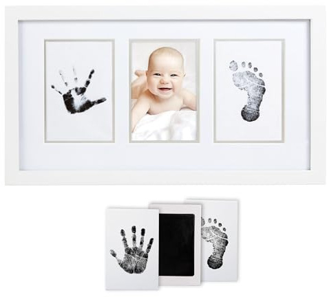 Pearhead babyprints nyfödd baby handtryck/fotavtryck fotoram kit