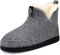 GURGER Hausstiefel Herren Plüsch Gefüttert Damen Hüttenschuhe Filz Warm Winter Hausschuhe Hohe Hüttenstiefel Filzpantoffeln Slipper Boot, Größe 44 45 Grau