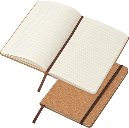 noTrash2003 Notizbuch A5 mit Kork Hardcover - Notebook 160 Seiten liniertes Papier -Lesezeichen - Nachhaltiges Bullet Journal Notizheft Notizbuch A5 Kladde Tagebuch- Diary- Journal Buch, Skizzenbuch