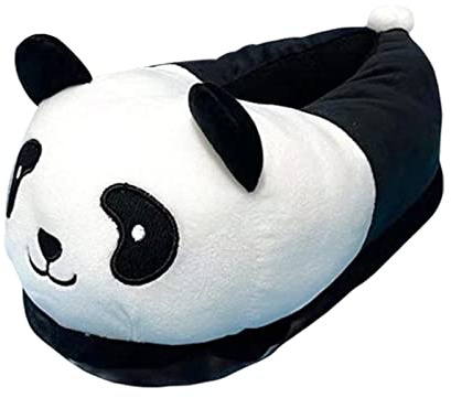 EHJRE Pantoufles de Panda de Bande Dessinée Adulte Taille Unique Hiver Chaud Chaud pour Chambre à Coucher Intérieure, Noir et blanc, Taille UE 35-43