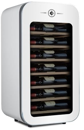 Cave à vin indépendante, petite cave à vin domestique, 71 litres, 22 bouteilles de vin rouge, cave à vin à température constante,White