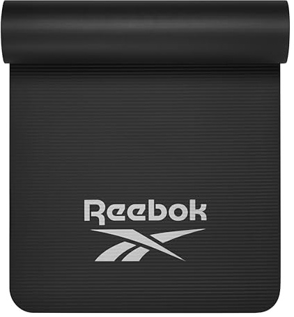 Reebok Pro 10mm Yoga Mat, Non-Slip, Carry Strap, 72x24 (Black)