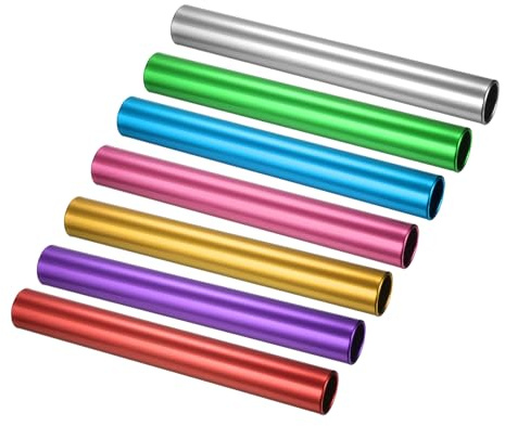 PATIKIL Aluminum Relay Batons, 1 Set Field Track Relay Events Baton for Race Gym Track and Field Equipment Class Games Outdoor Sport Running Practice, Multicolor