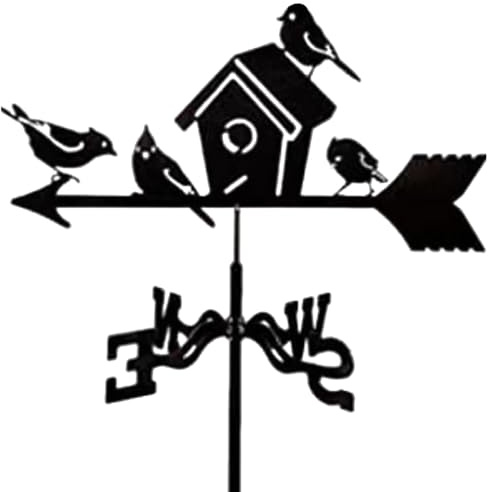 Vindmätare för tak, vindmätningsskåpbilar, trädgårdsvinriktningsindikatorinsats, fågelbo väderrock för balkong, trädgårdsbåtar, dekorativ väderbil för utomhusutrymmen