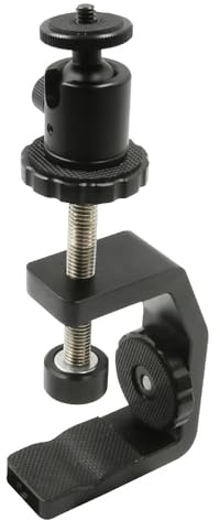 REFLEX CAMERA Metal Desk C-Clamp with Mini Ball Head 360° Rotation 1/4-20 Screw Mount for DSLR Camera, Smartphone, LED Lights & More. Stable Camera & Phone Mount for Photography & Live Streaming
