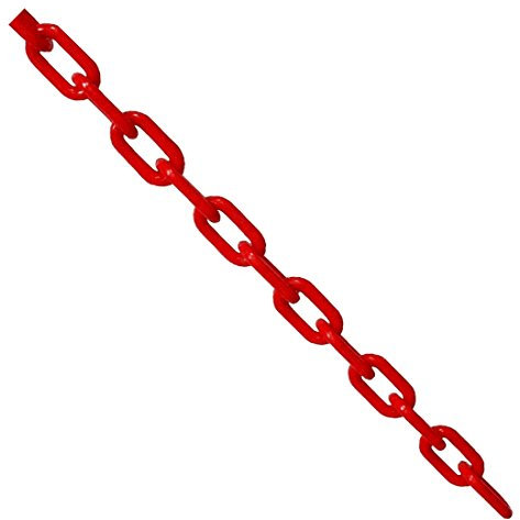 25m x 6mm Plastic Barrier Chain Link Safety Decorative Garden Fence - Red