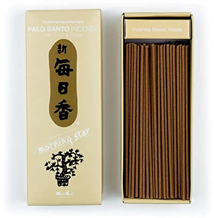 Incenso giapponese della migliore qualità Morning star da 50 o 200 bastoncini con porta incenso - novità - fragranza Palo Santo (200)