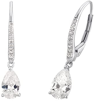 Amor Ohrhänger 925 Sterling Silber Damen Ohrschmuck, mit Zirkonia synth., 2,5 cm, Silber, Kommt in Schmuck Geschenk Box, 2033577